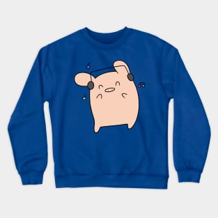 Dancing Headphones Pig Crewneck Sweatshirt